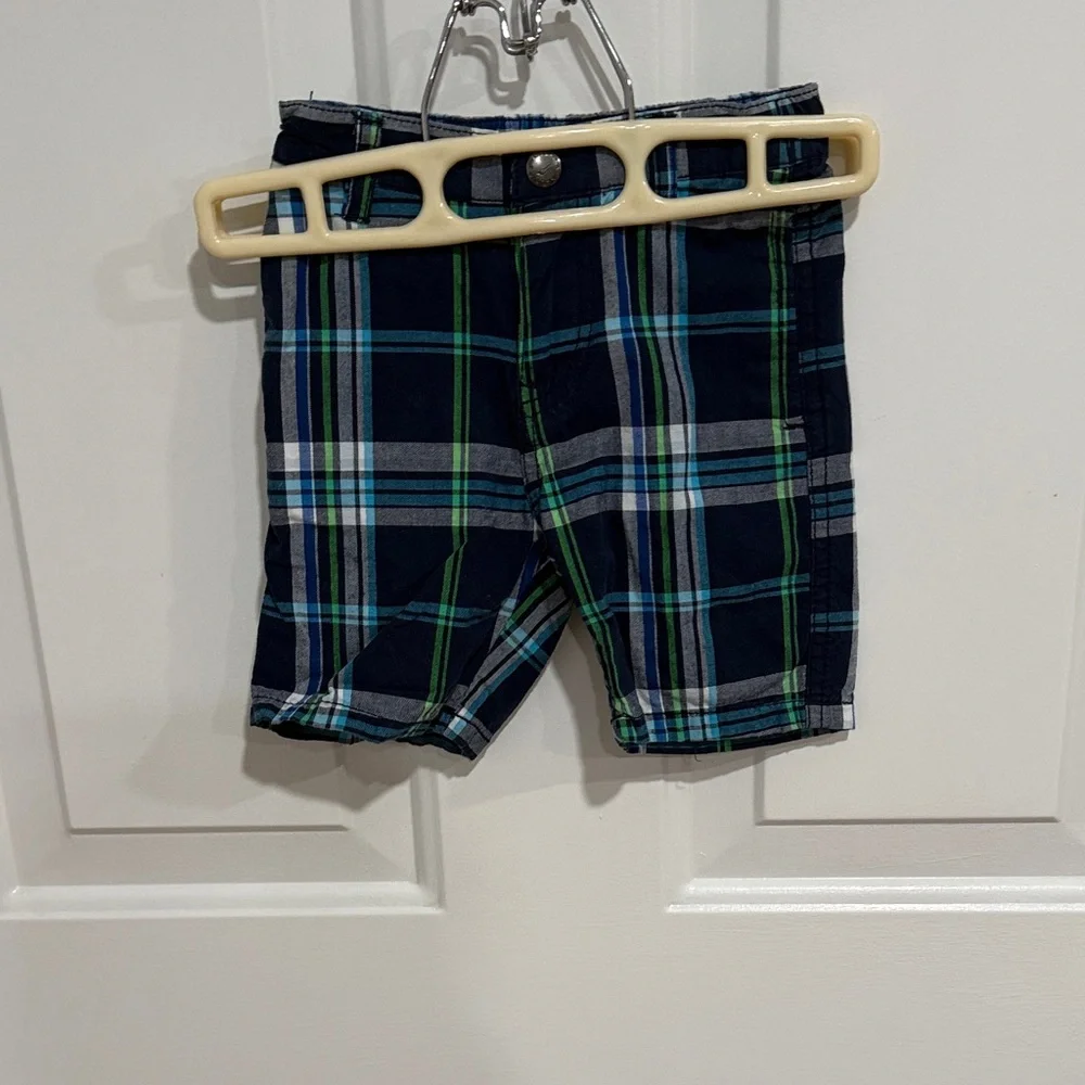 Nautica Kids Plaid Shorts - Blue and Green